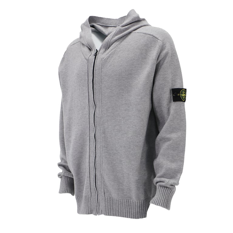 Stone Island Knitted Zip Hoodie Grey