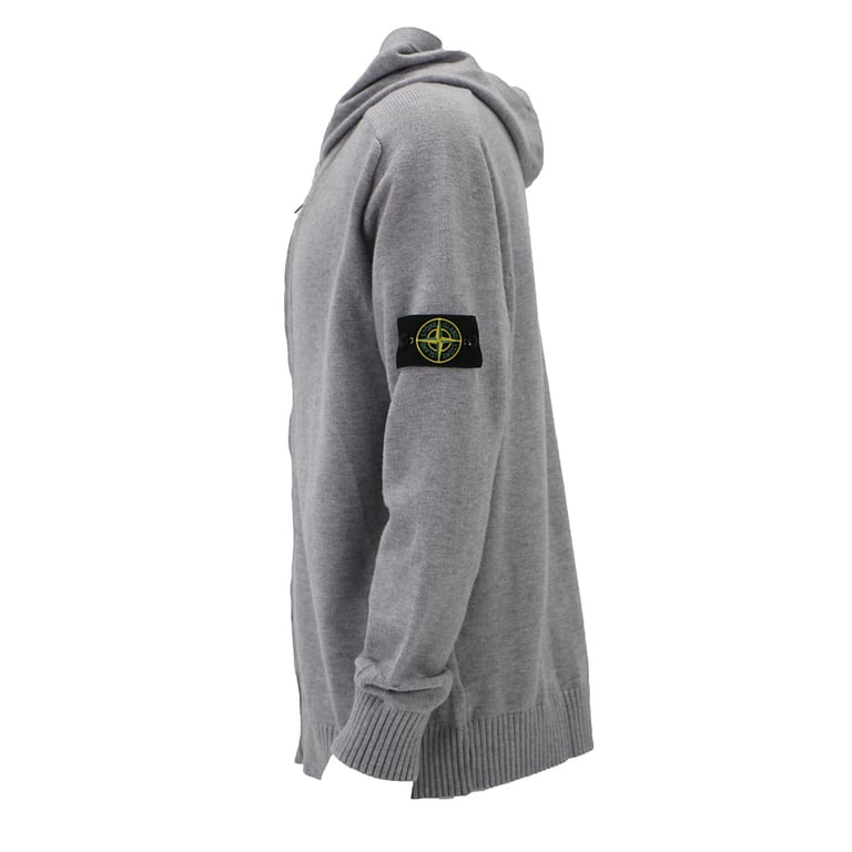 Stone Island Knitted Zip Hoodie Grey - 15