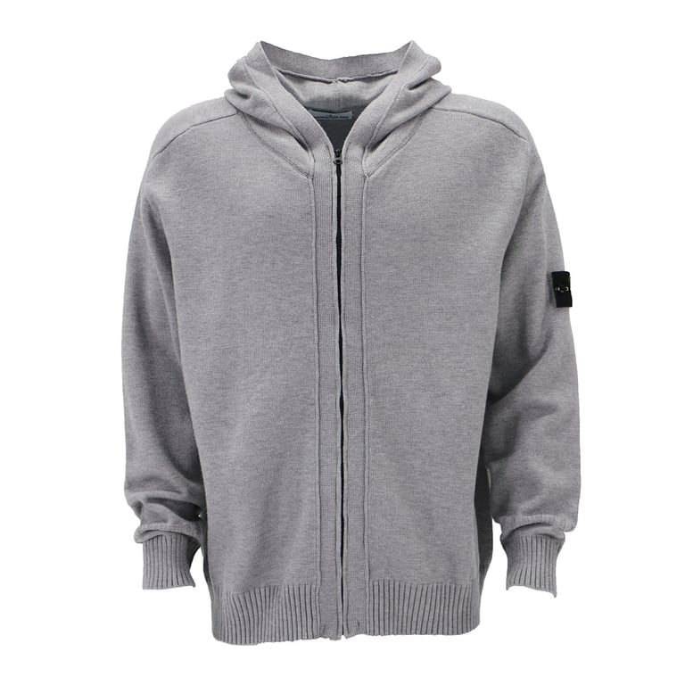 Stone Island Knitted Zip Hoodie Grey - 16