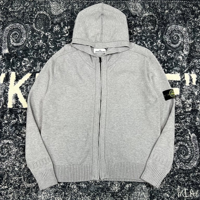 Stone Island Knitted Zip Hoodie Grey - 30