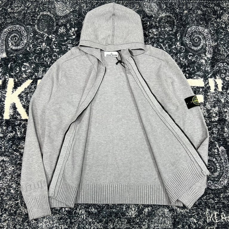 Stone Island Knitted Zip Hoodie Grey - 31