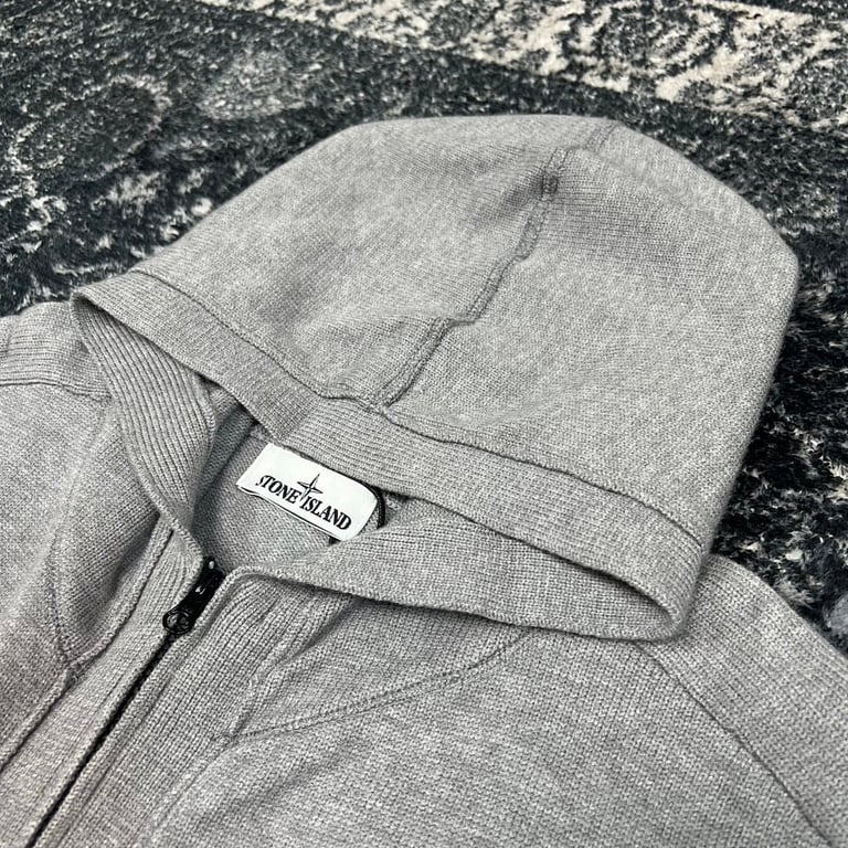 Stone Island Knitted Zip Hoodie Grey - 34