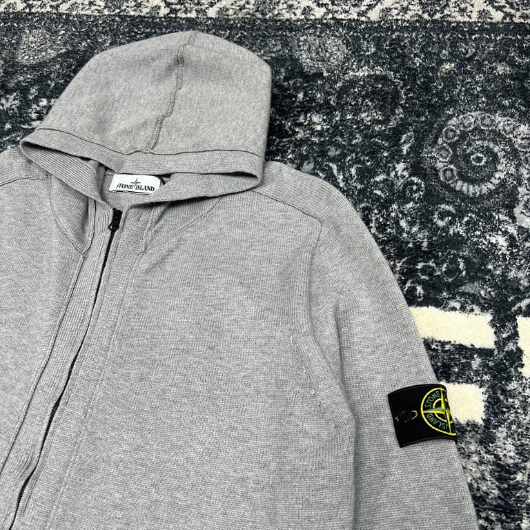 Stone Island Knitted Zip Hoodie Grey - 37