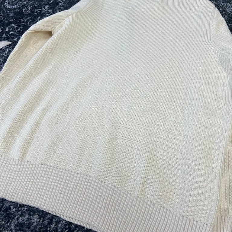 Stone Island 23FW Ribbed Crewneck Sweater Cream - 2