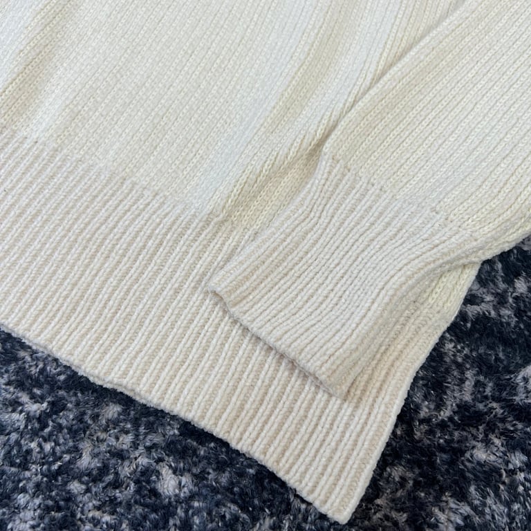Stone Island 23FW Ribbed Crewneck Sweater Cream - 6