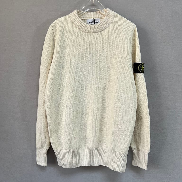 Stone Island 23FW Ribbed Crewneck Sweater Cream - 9