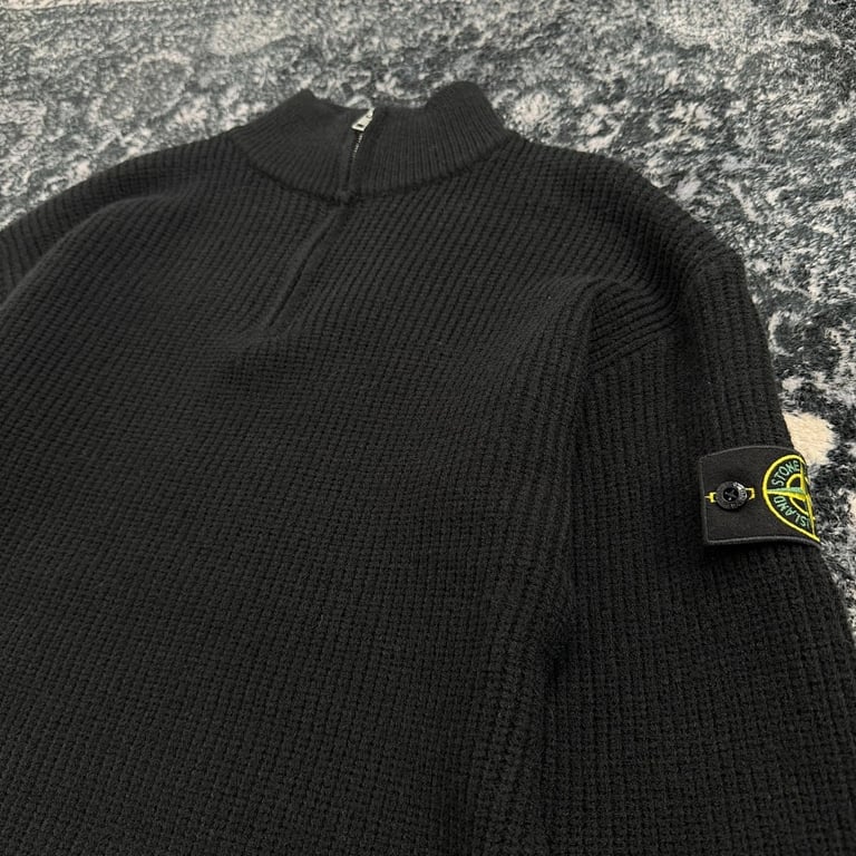 Stone Island Half-Zip Ribbed Knit Sweater - 12