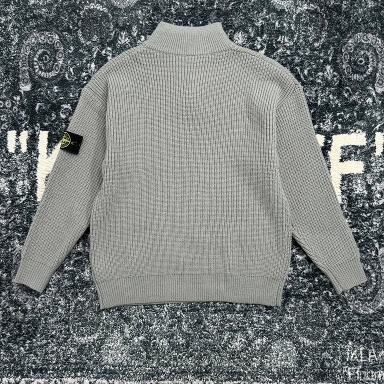 Stone Island Half-Zip Ribbed Knit Sweater - 16