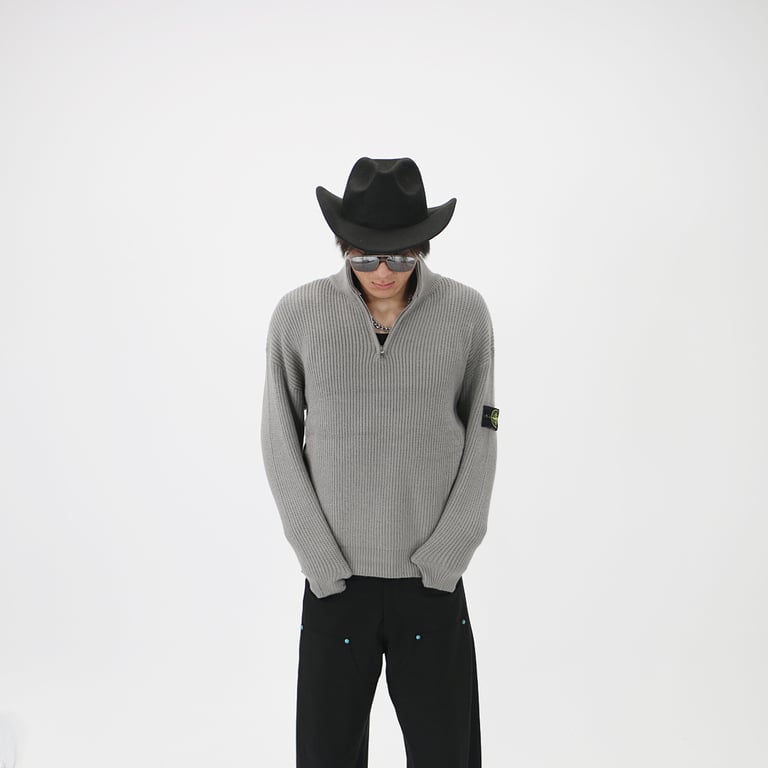 Stone Island Half-Zip Ribbed Knit Sweater - 3
