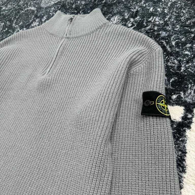 Stone Island Half-Zip Ribbed Knit Sweater - 21