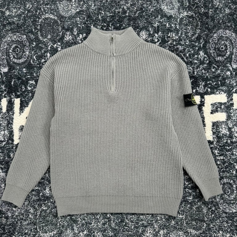 Stone Island Half-Zip Ribbed Knit Sweater - 23