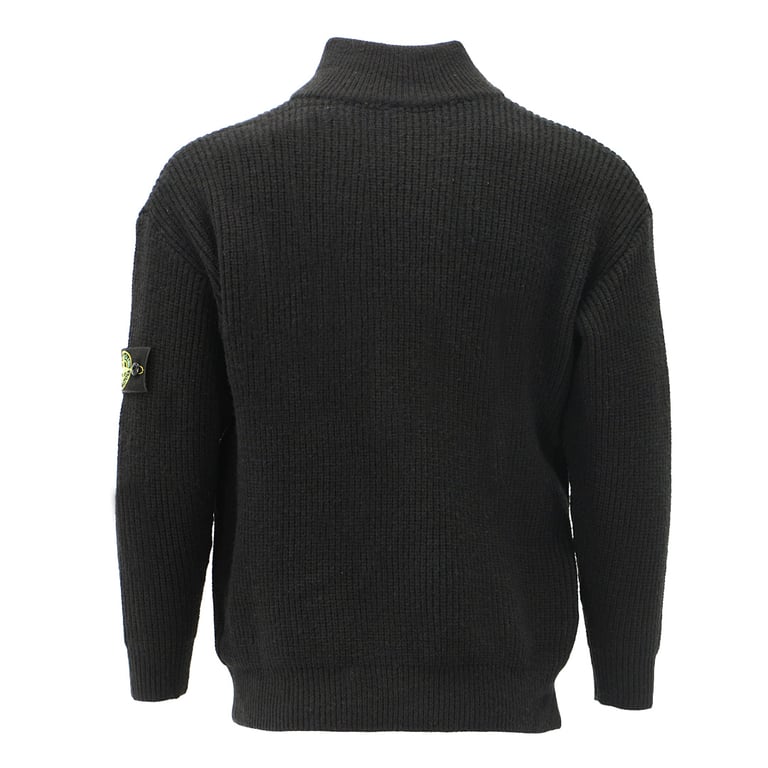 Stone Island Half-Zip Ribbed Knit Sweater - 24