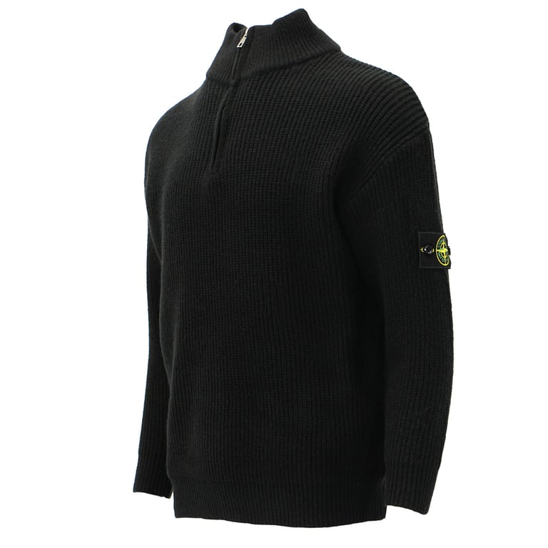 Stone Island Half-Zip Ribbed Knit Sweater - 28