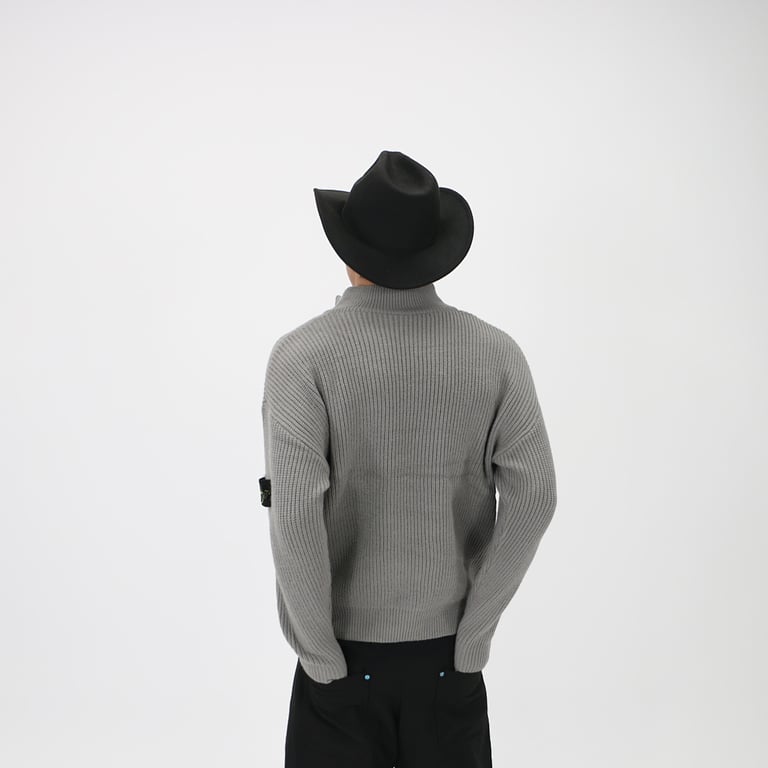 Stone Island Half-Zip Ribbed Knit Sweater - 4