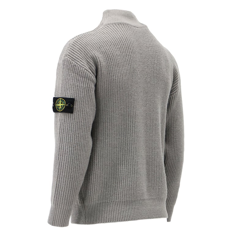 Stone Island Half-Zip Ribbed Knit Sweater - 31