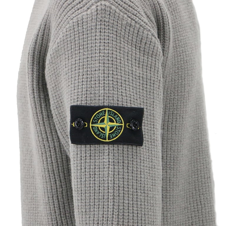 Stone Island Half-Zip Ribbed Knit Sweater - 32