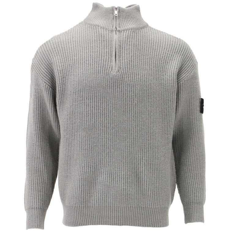 Stone Island Half-Zip Ribbed Knit Sweater - 34