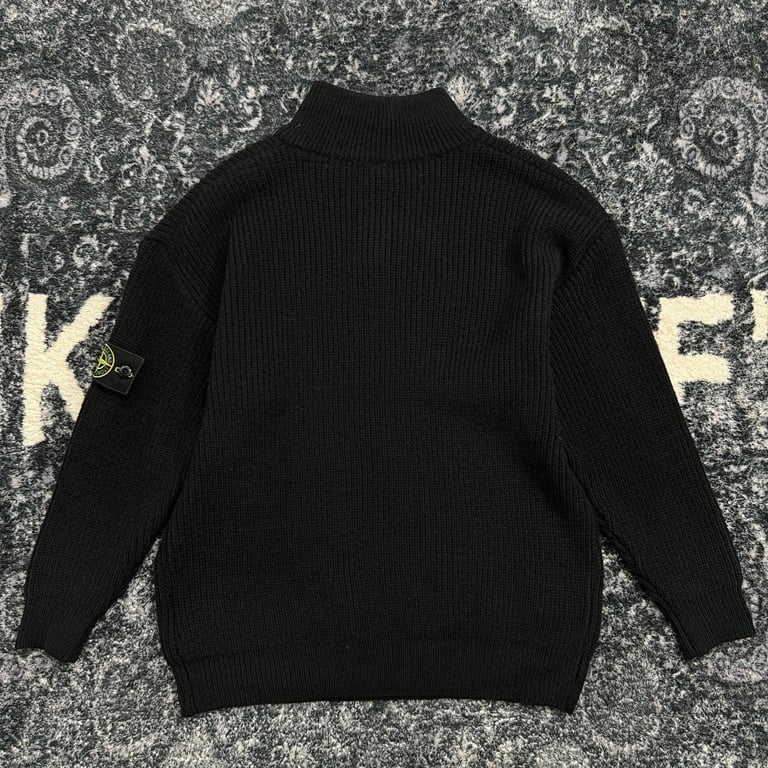Stone Island Half-Zip Ribbed Knit Sweater - 7