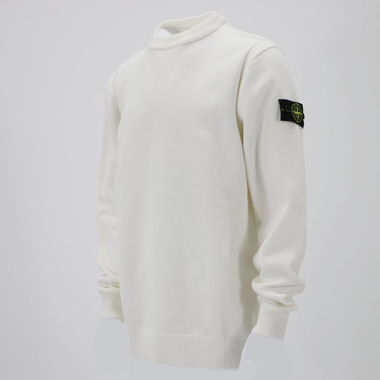 Stone Island White Crewneck Sweater