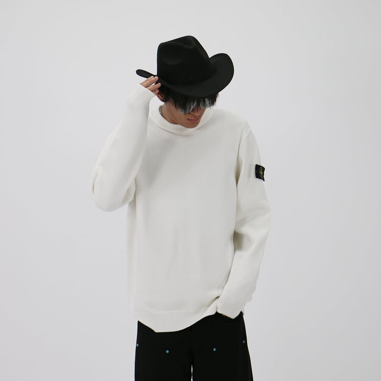 Stone Island White Crewneck Sweater - 5
