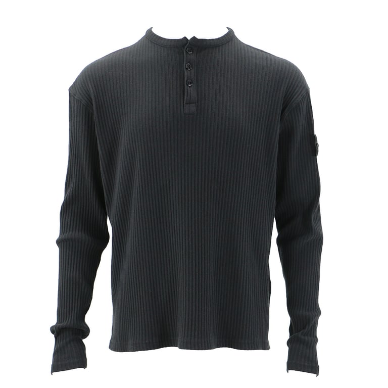 Stone Island Ribbed Henley Long Sleeve - 5