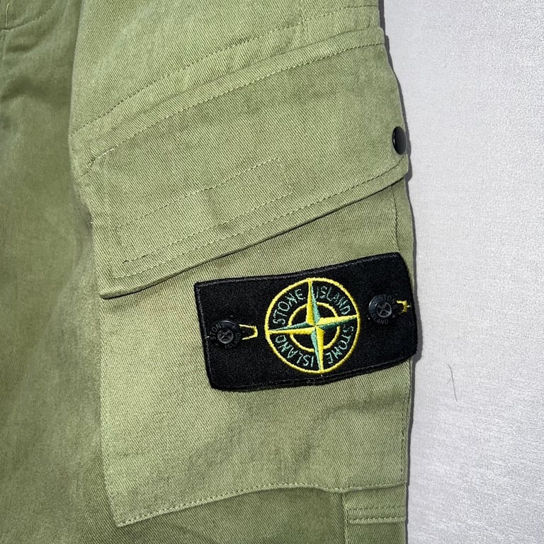 Stone Island Washed Cargo Pants Green - 2
