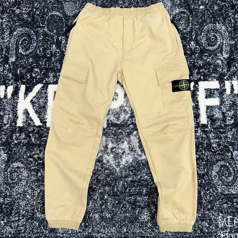 Stone Island Washed Cargo Pants Green - 16