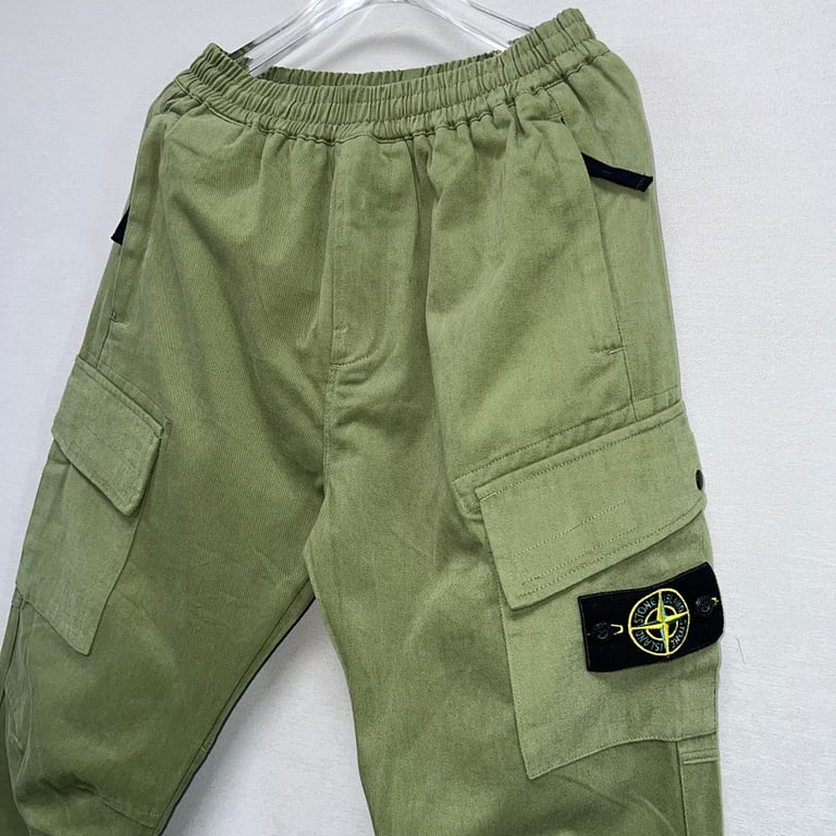 Stone Island Washed Cargo Pants Green - 3