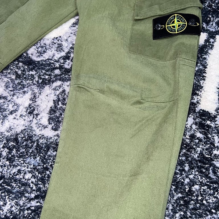 Stone Island Washed Cargo Pants Green - 7