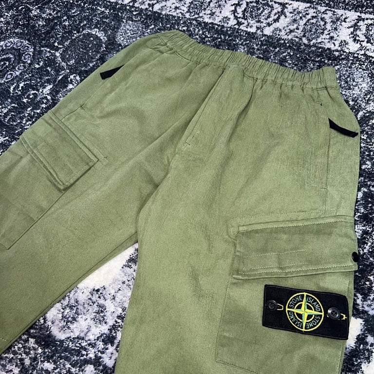 Stone Island Washed Cargo Pants Green - 8