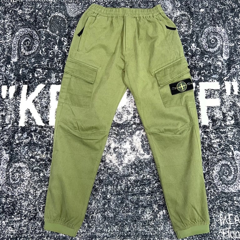 Stone Island Washed Cargo Pants Green - 9