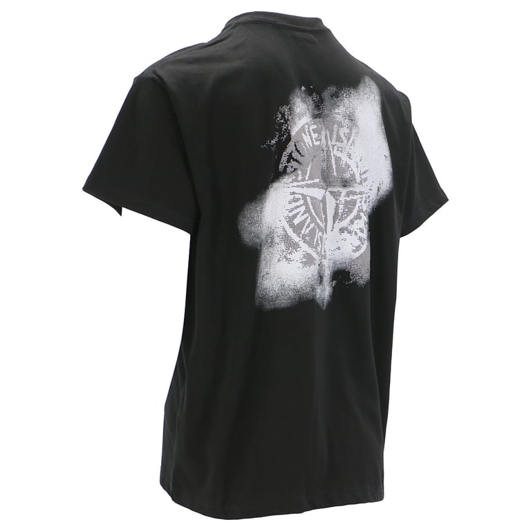 Stone Island Distressed Compass Logo T-Shirt - 4