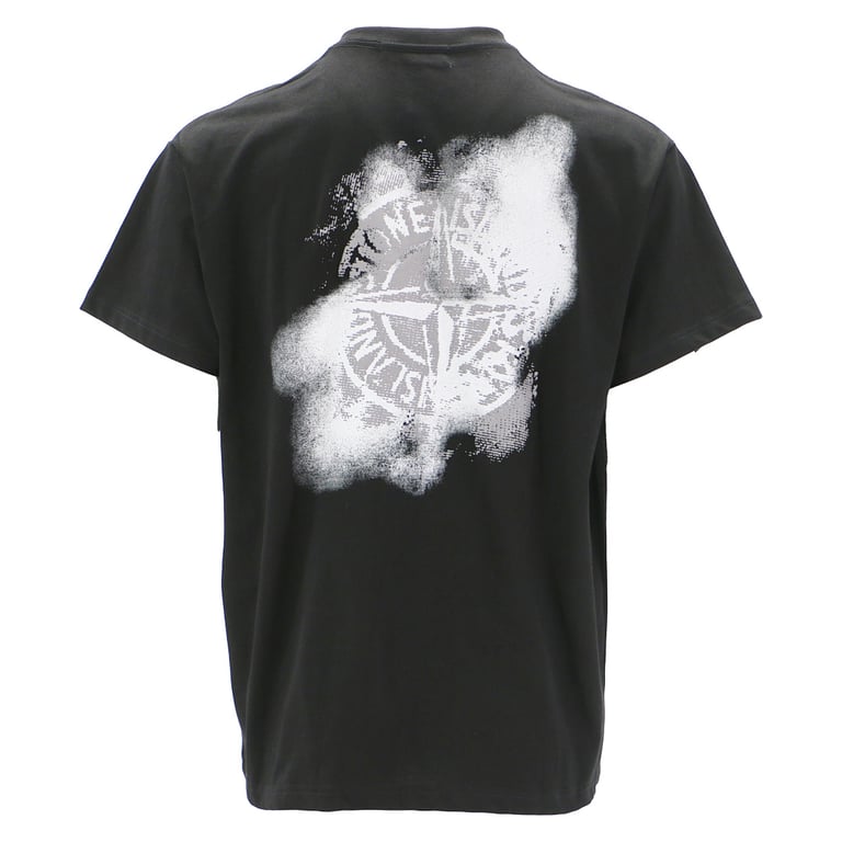 Stone Island Distressed Compass Logo T-Shirt - 5