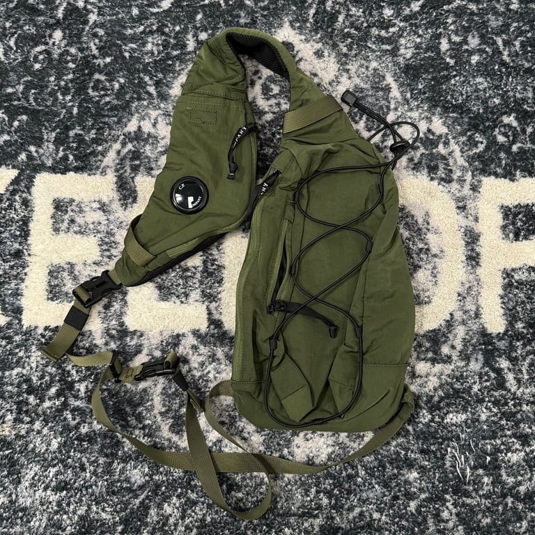 C.P. Company Nylon Bungee Sling Bag Grey - 16