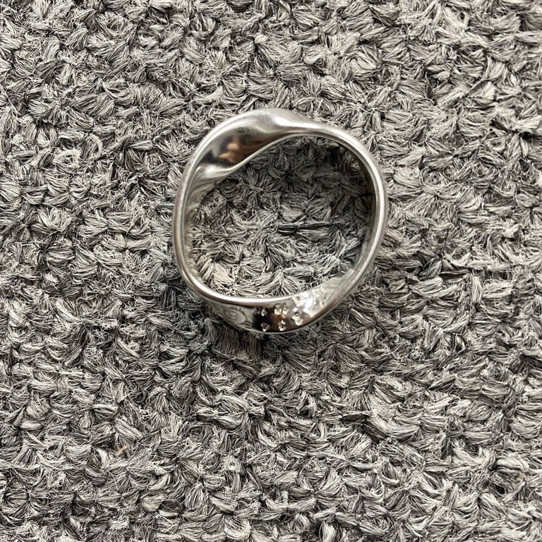 MM6 Maison Margiela Twisted Logo Ring - 2