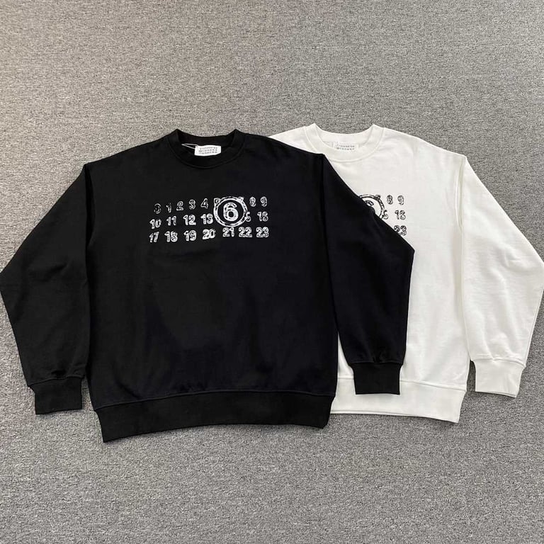 MM6 Maison Margiela Numeric Logo Crewneck Black - 3