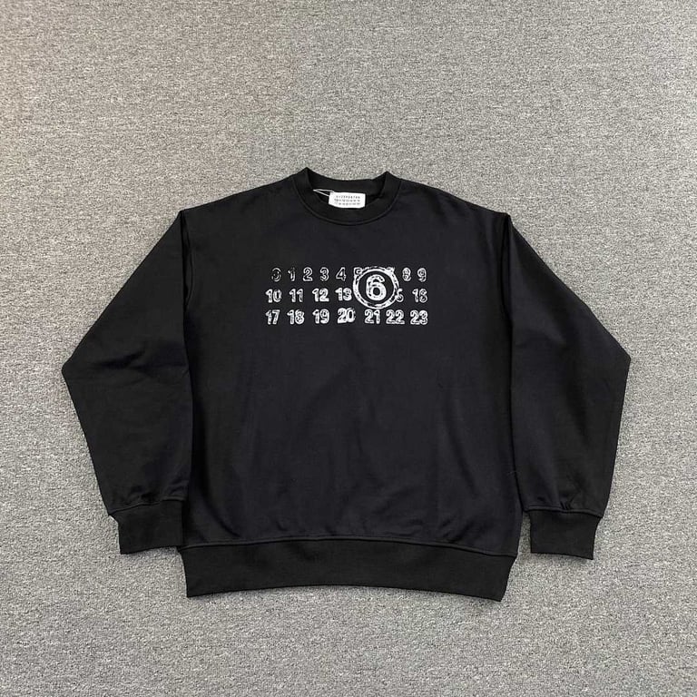 MM6 Maison Margiela Numeric Logo Crewneck Black - 4