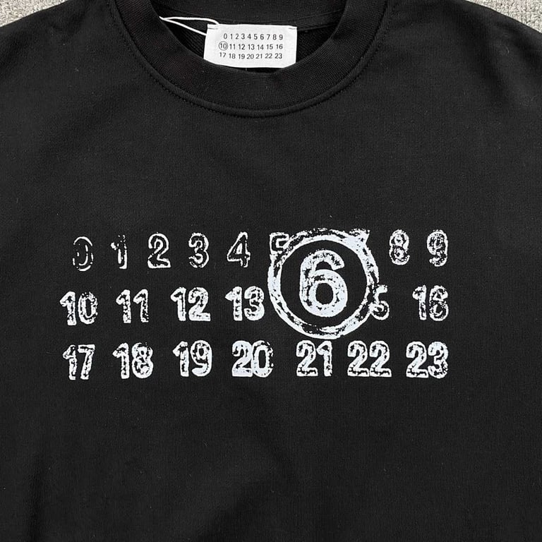 MM6 Maison Margiela Numeric Logo Crewneck Black - 5