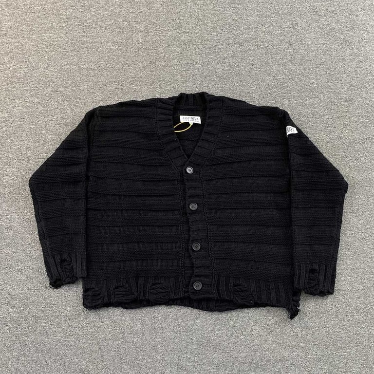 MM6 Maison Margiela Distressed Knit Cardigan - 11