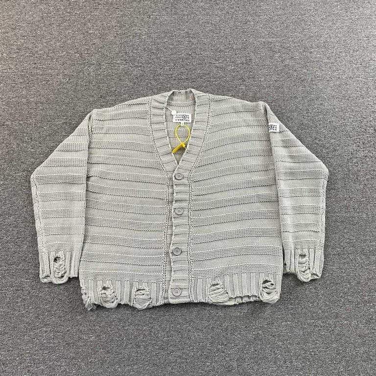 MM6 Maison Margiela Distressed Knit Cardigan - 17