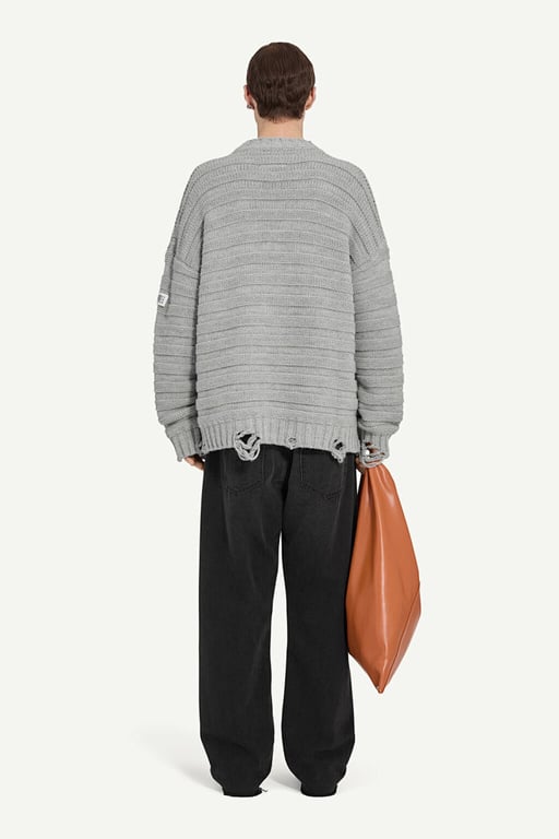 MM6 Maison Margiela Distressed Knit Cardigan - 3