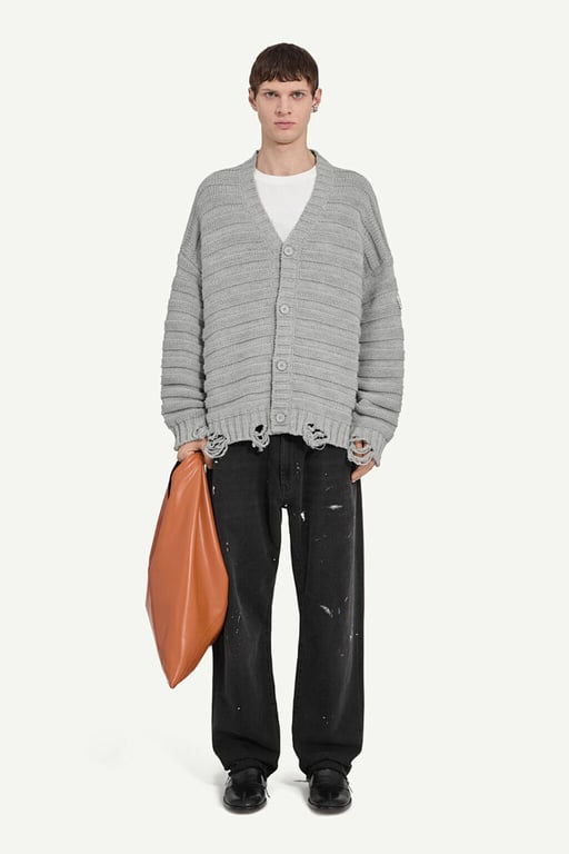 MM6 Maison Margiela Distressed Knit Cardigan - 5