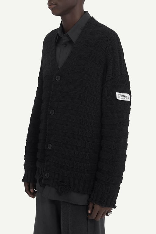 MM6 Maison Margiela Distressed Knit Cardigan - 6