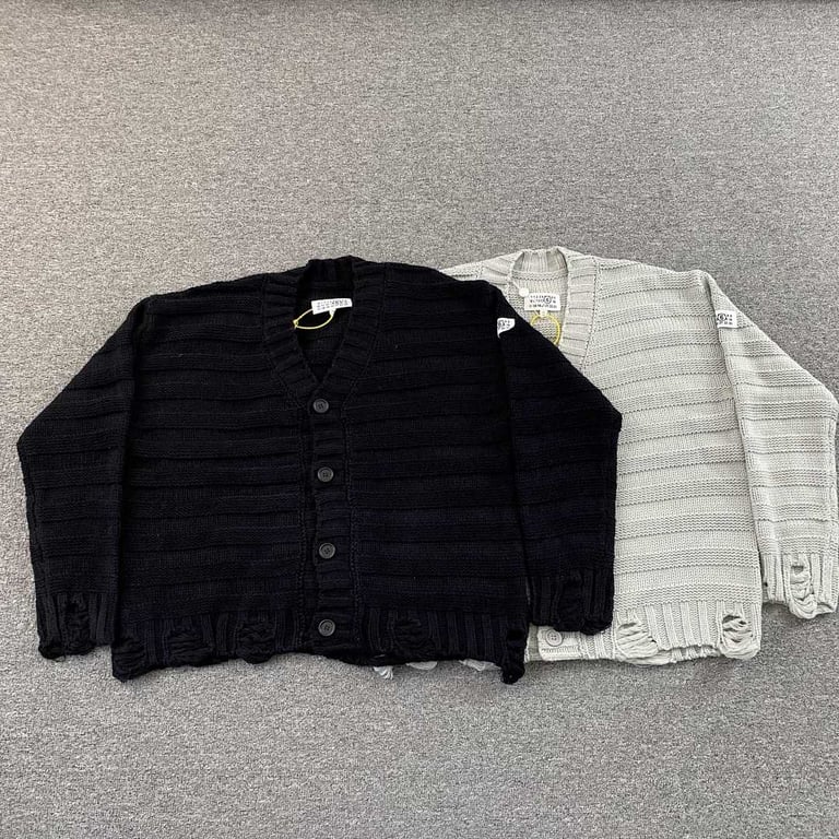 MM6 Maison Margiela Distressed Knit Cardigan - 10