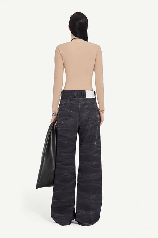 Maison Margiela MM6 Wide-Leg Jeans Black Wash - 16
