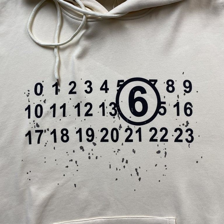Maison Margiela MM6 Numeric Hoodie Cream - 7