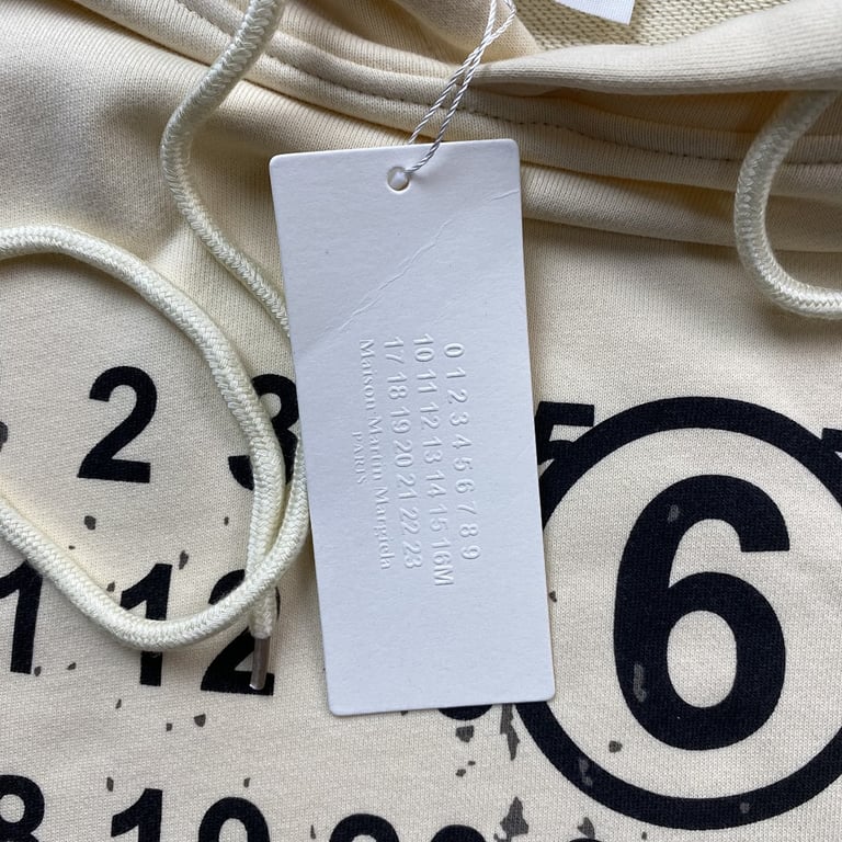 Maison Margiela MM6 Numeric Hoodie Cream - 9