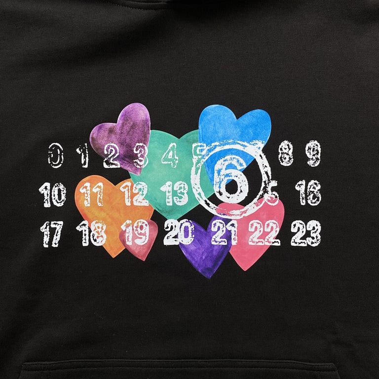 MM6 Maison Margiela Hearts Graphic Hoodie - 4