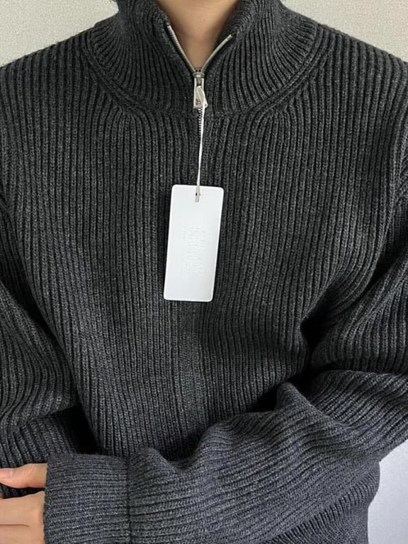 Maison Margiela Zip-Up Ribbed Sweater - 3