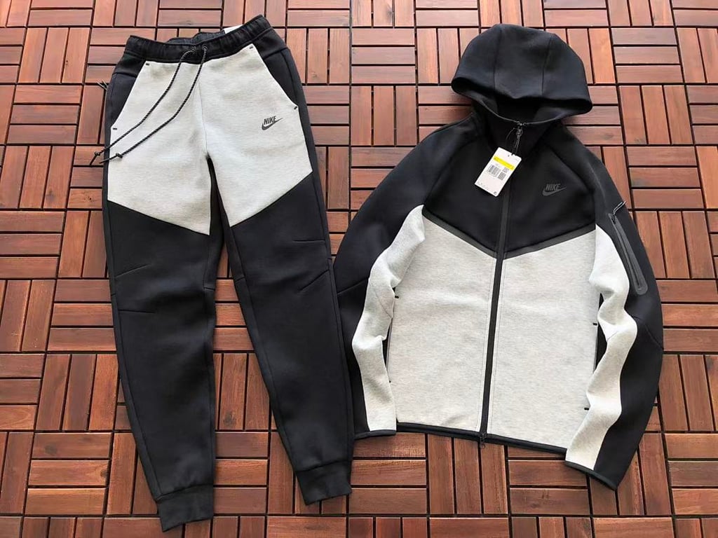Nike Tech Fleece Tracksuit Grey Black - 4
